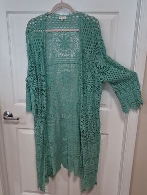 POL Mint Green Crochet Overlay
